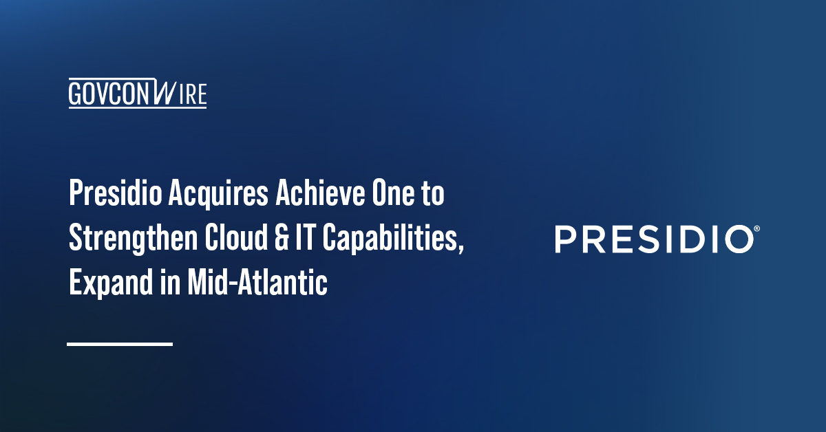 Presidio Acquires Achieve One to Strengthen Cloud & IT Capabilities, Expand in Mid-Atlantic Presidio logo. Presidio has acquired Achieve One to strengthen its cloud and IT capabilities.