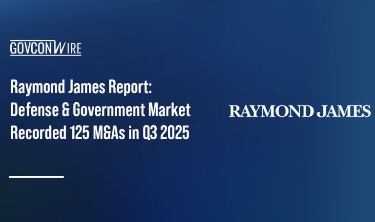 Raymond James logo. A Raymond James report shows that 125 M&As occurred in the defense and government market in Q3 2025.