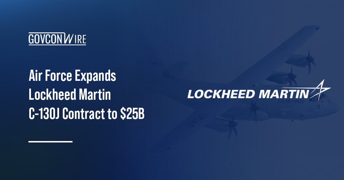 Lockheed Martin logo. The Air Force raised the total value of its contract with Lockheed Martin to $25 billion.