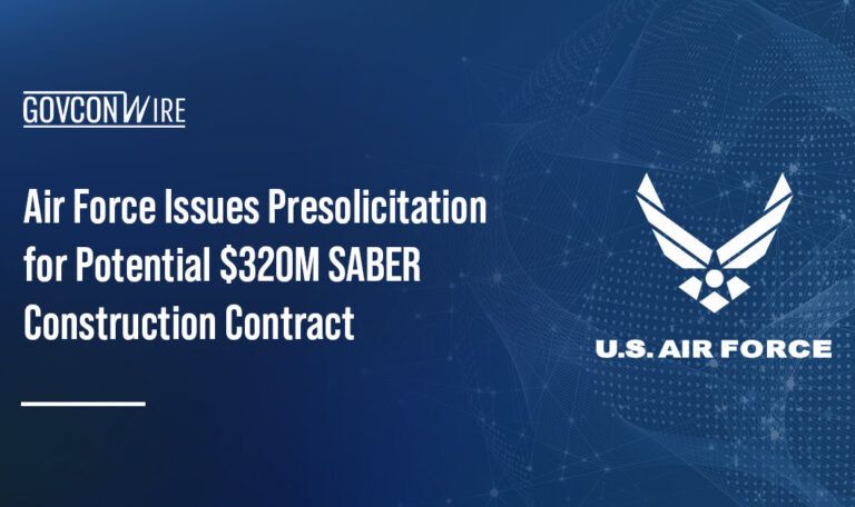 U.S. Air Force logo. The Air Force plans to seek offers for the $320 million SABER contract for Joint Base Langley-Eustis.