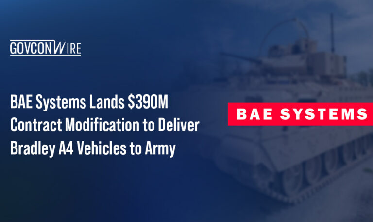 BAE Systems logo. BAE Systems secured a $390 million contract modification to produce additional Bradley A4 vehicles.