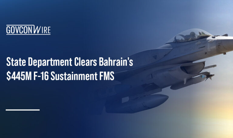 An F-16 fighter jet in flight. Bahrain requested to purchase F-16 sustainment parts and services