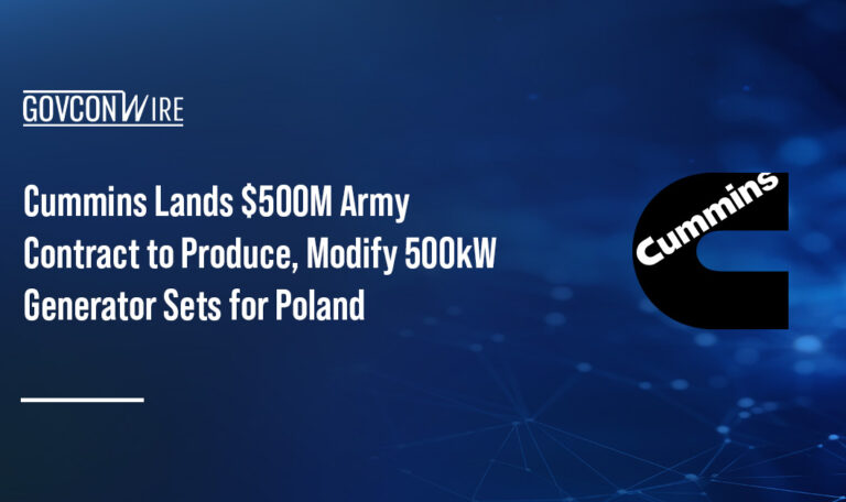 Cummins logo. Cummins won a $500M Army contract to produce and modify 500 kW mobile generator sets for Poland.