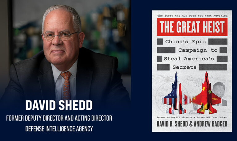 David Shedd. The former DIA official co-authored the book “The Great Heist” with Andrew Badger.