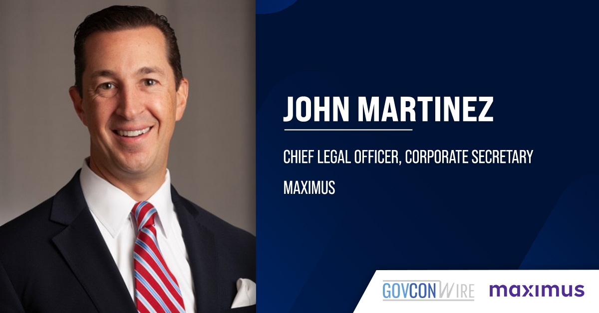 John Martinez, chief legal officer at Maximus. Martinez will join Parsons from Maximus in February