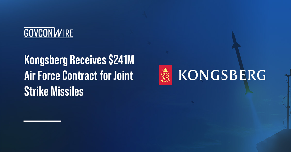 Kongsberg Receives $241M Air Force Contract for Joint Strike Missiles Kongsberg Defence & Aerospace logo. Kongsberg booked a $241 million Air Force contract for JSM Lot 2 production.