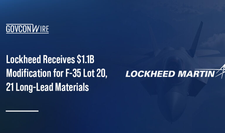 Lockheed Martin logo. Lockheed received a $1.1B contract modification for addditional F-35 Lot 20 and Lot 21 long-lead items.
