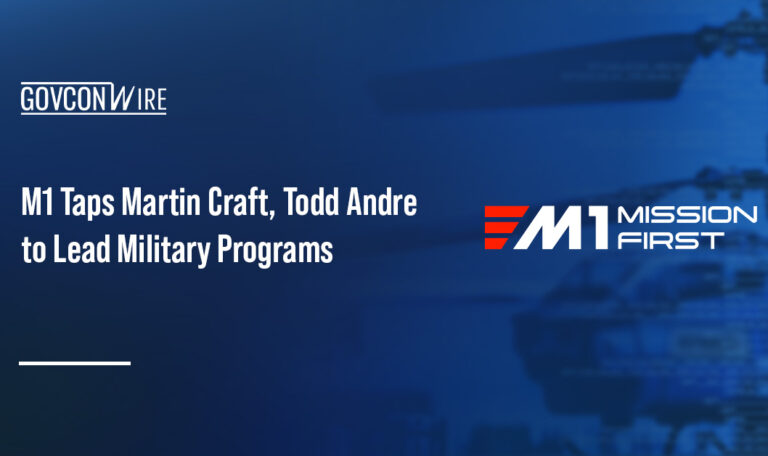 M1 Support Services logo. M1 has tapped Martin Craft and Todd Andre to lead military programs.