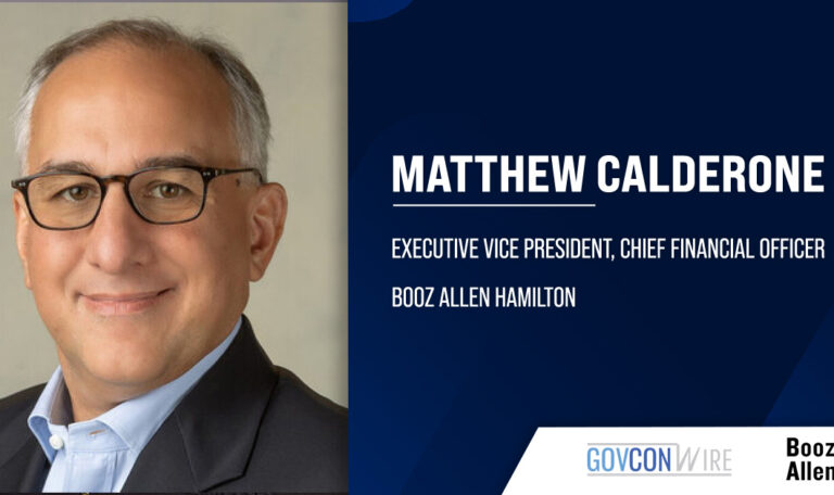 Matthew Calderone, EVP and CFO at Booz Allen Hamilton. Calderone is leaving Booz Allen to join S&P Global