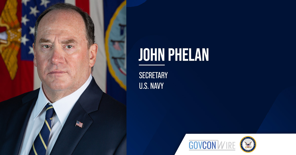 John Phelan. The secretary of the Navy commented on the $448M investment in the Shipbuilding Operating System.