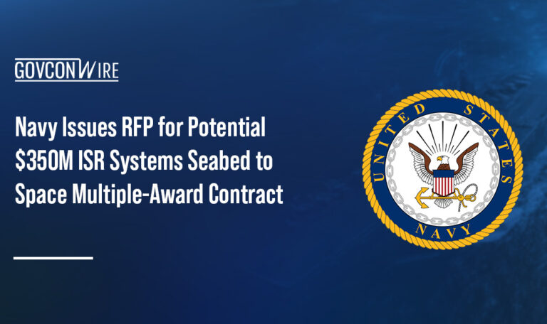 Logo of the U.S. Navy. The U.S. Navy has issued a new RFP for its ISR Systems Seabed to Space procurement effort.