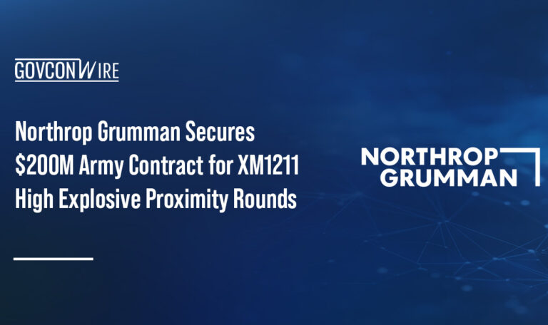 Northrop Grumman logo. The U.S. Army has awarded Northrop Grumman a contract for XM1211 High Explosive Proximity round.