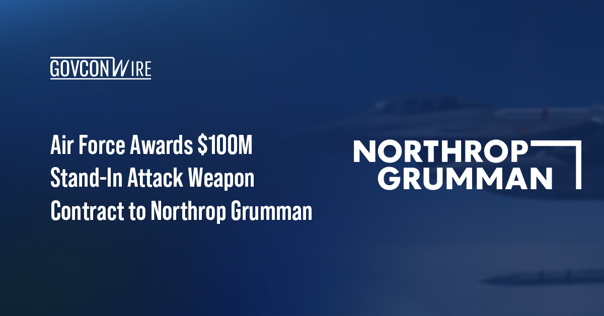 Northrop Grumman's logo. Northrop received a new contract from the Air Force