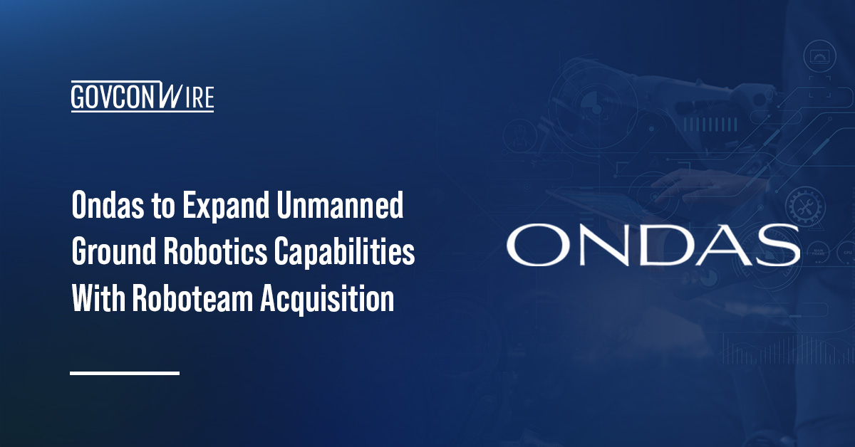Ondas to Expand Unmanned Ground Robotics Capabilities With Roboteam Acquisition Ondas logo. Ondas Holdings has agreed to acquire Roboteam, a tactical unmanned ground vehicle developer.