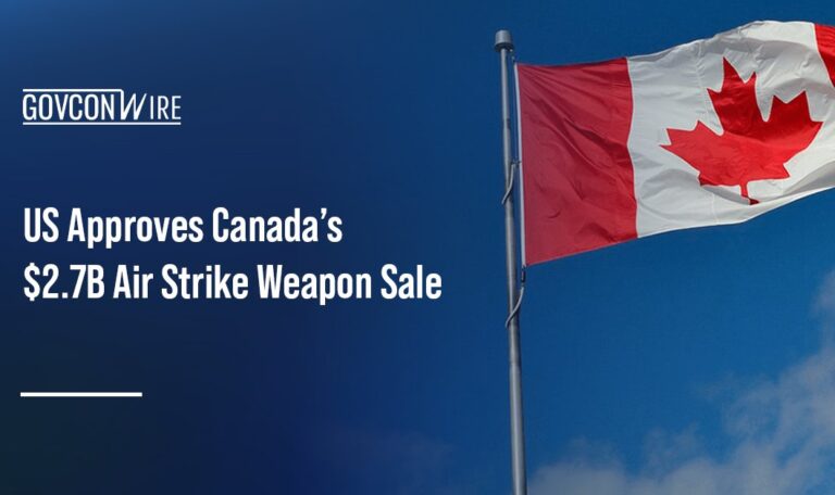 The Canadian flag. Canada requested to purchase thousands of air strike weapons
