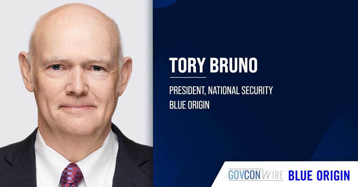 Tory Bruno. The former ULA CEO joins Blue Origin as president of national security.