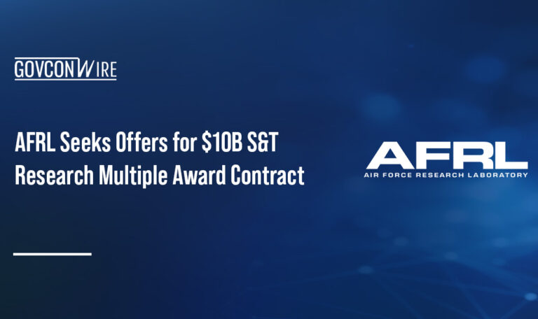 Air Force Research Laboratory logo. AFRL is seeking offers for a $10 billion IDIQ for science and tech research support.