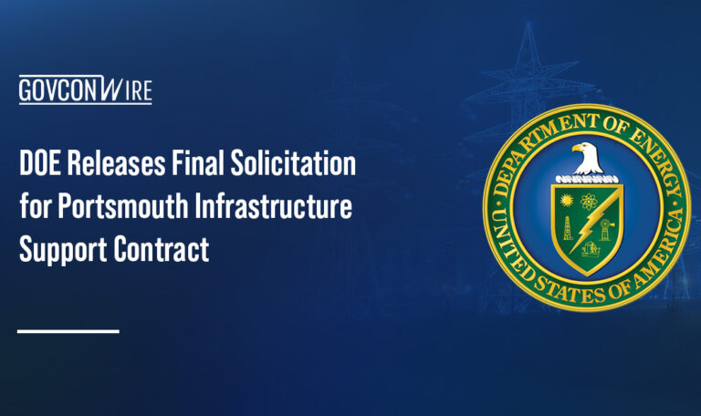 Department of Energy logo. DOE issued the final RFP for the Portsmouth infrastructure support services procurement contract.