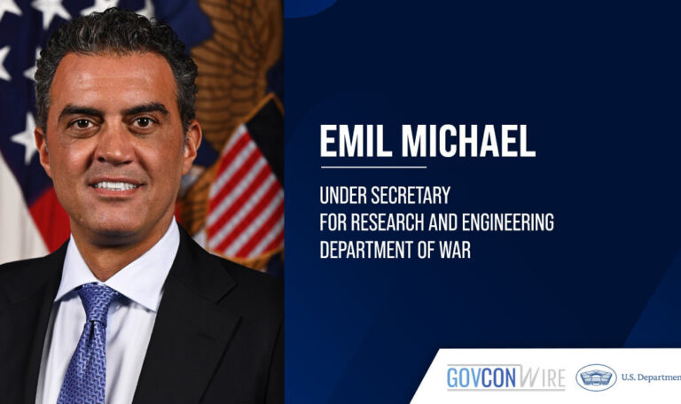 Emil Michael. The Pentagon's CTO will address GovCons at a Jan. 29 event in the DC area amid recent tech shifts.