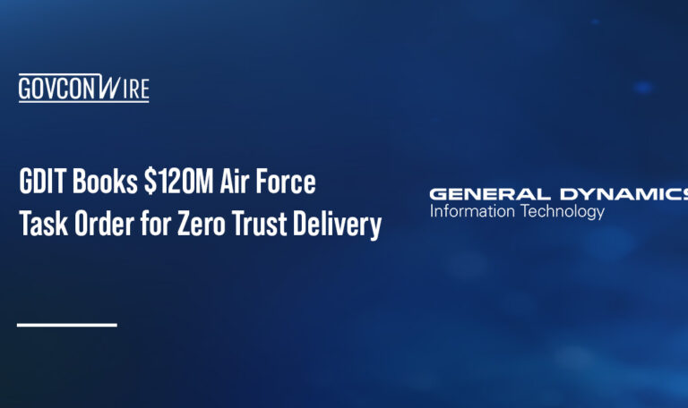 General Dynamics Information Technology logo. GDIT received an Air Force task order to deliver a zero trust platform.
