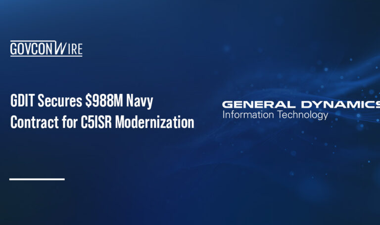 General Dynamics Information Technology logo. GDIT received a U.S. Navy contract for C5ISR systems modernization support.