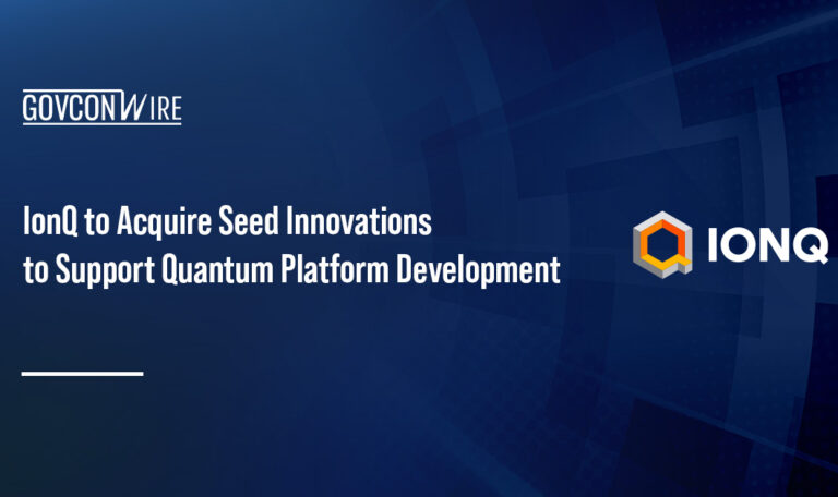 IonQ logo. IonQ announced a deal to acquire Seed Innovations.