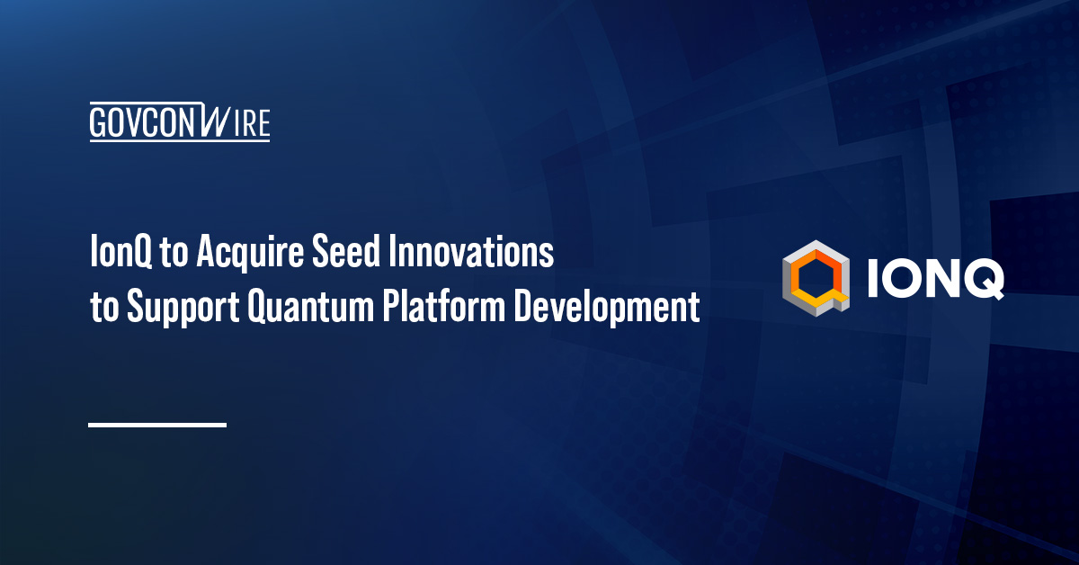 IonQ logo. IonQ announced a deal to acquire Seed Innovations.
