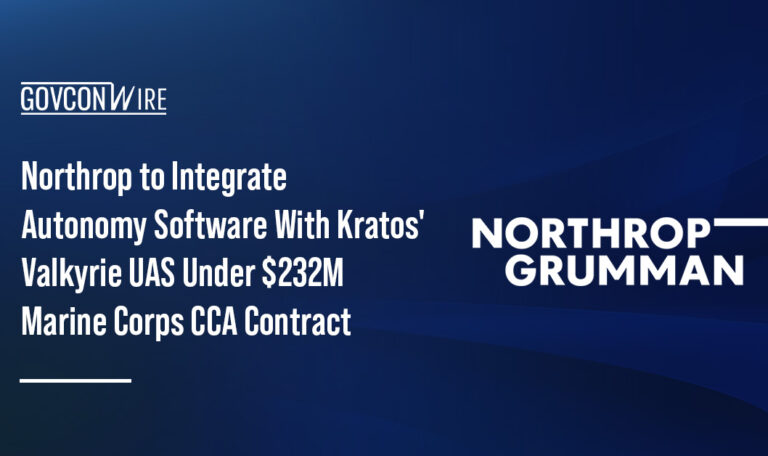 Northrop Grumman logo. The Marine Corps CCA will integrate Northrop’s autonomous mission systems with Kratos’ Valkyrie UAS.