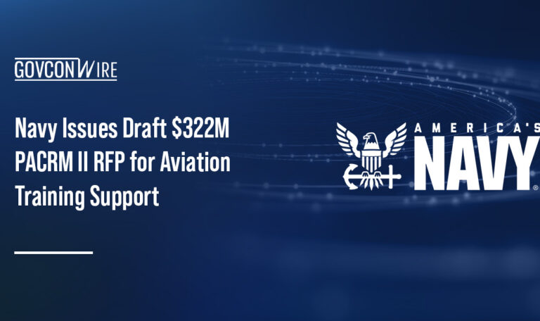 US Navy logo. The Navy issued a draft RFP for the Pilot and Aircrew Curriculum Revision and Maintenance II contract.