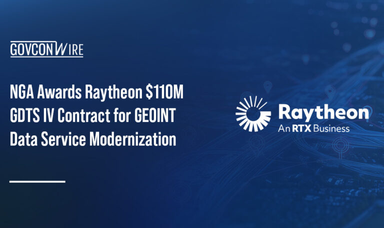 Raytheon logo. NGA awarded Raytheon a $110.4M GDTS IV contract.