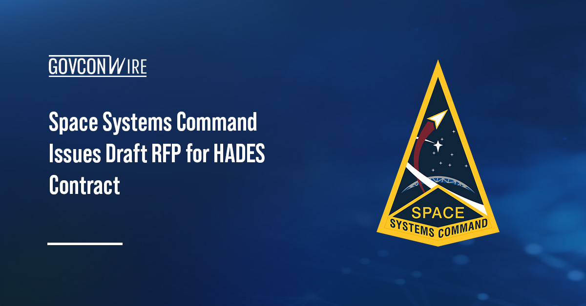 Space Systems Command logo. SSC issued a draft solicitation for the HADES contract.