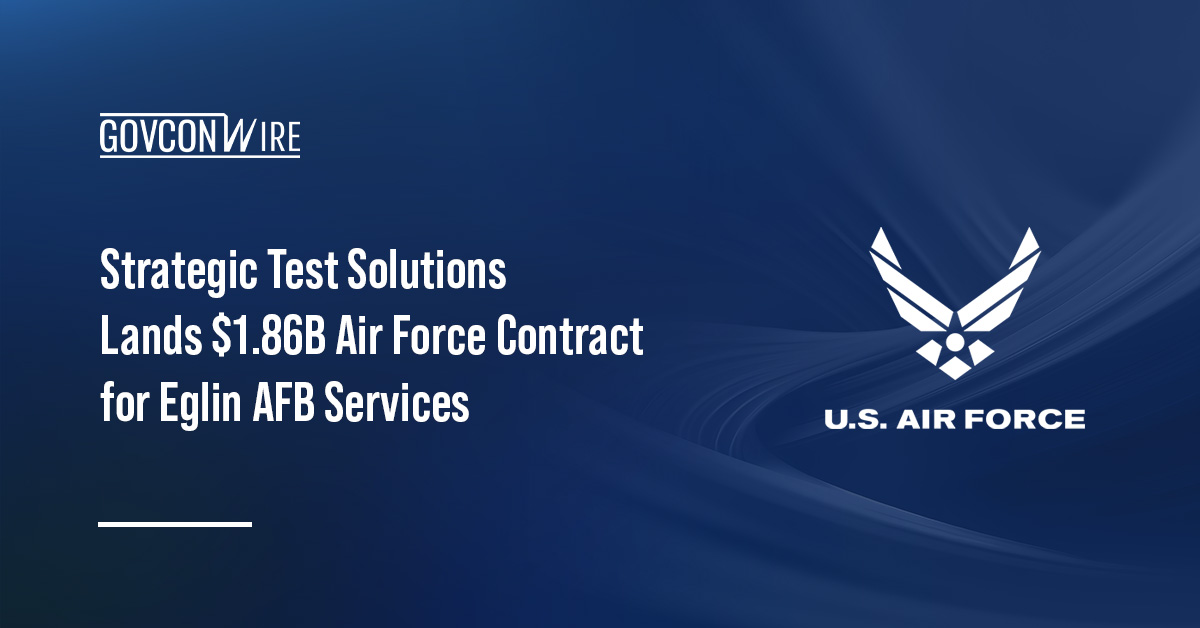 U.S. Air Force logo. The U.S. Air Force awarded Strategic Test Solutions a service contract for Eglin Air Force Base.