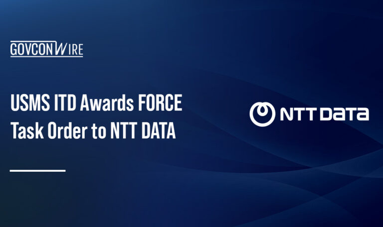 NTT DATA logo. The U.S. Marshals Service has awarded NTT DATA a task order in support of the FORCE program.