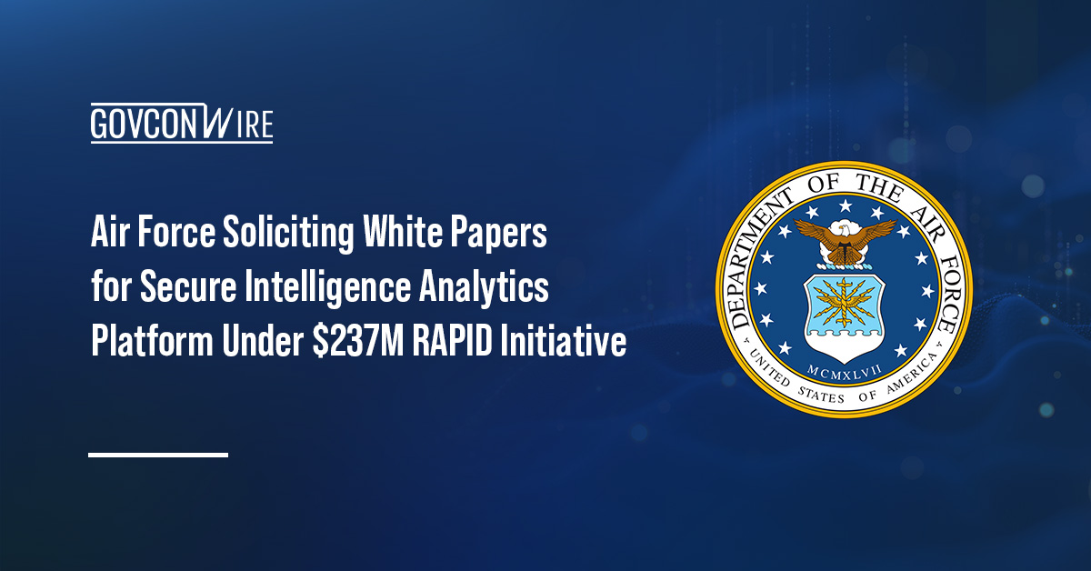 The Air Force logo. The Air Force posted a new advanced research announcement