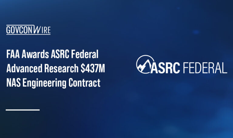 ASRC Federal logo. FAA awarded ASRC Federal Advanced Research a potential $437.4M contract to provide engineering support.