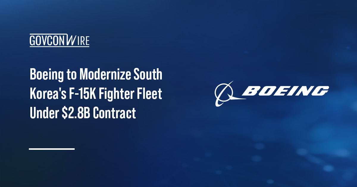 Boeing to Modernize South Korea’s F-15K Fighter Fleet Under $2.8B Contract Boeing logo. Boeing secured a new contract from the U.S. Air Force