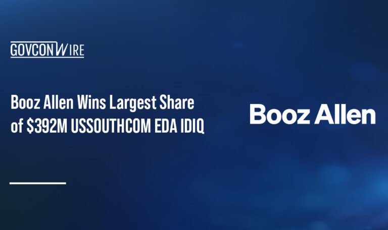 Booz Allen logo. The Army awarded Booz Allen and four other firms spots on a $391.6M EDA IDIQ.