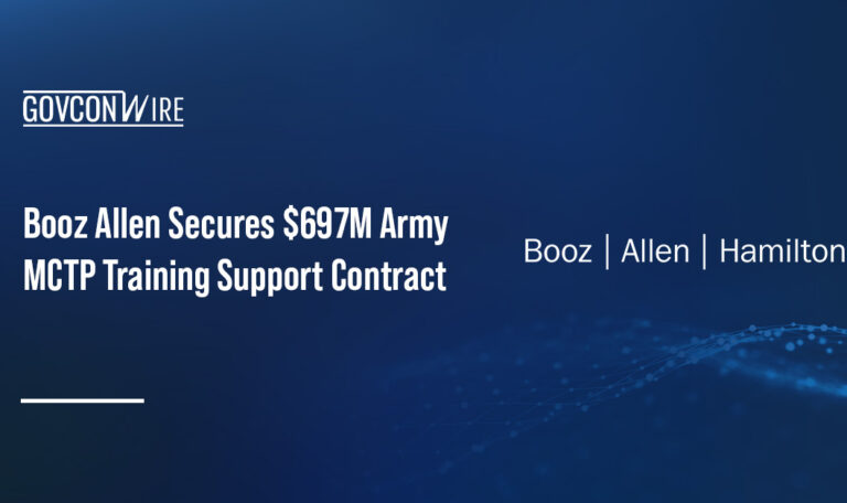 Booz Allen Hamilton logo. Booz Allen secured a U.S. Army contract to provide training support services for MCTP.
