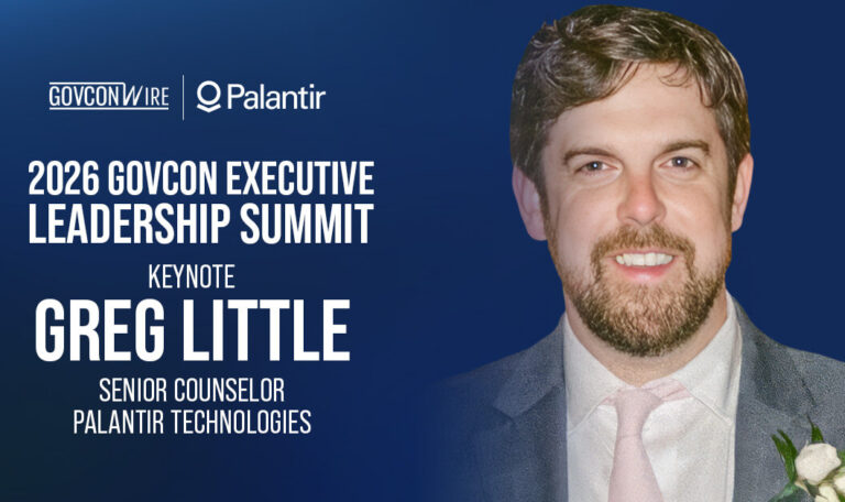 Greg Little. The Palantir senior counselor will keynote the 2026 GovCon Executive Leadership Summit on Feb. 26.