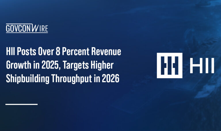 HII logo. HII reported increased 2025 revenue and free cash flow.