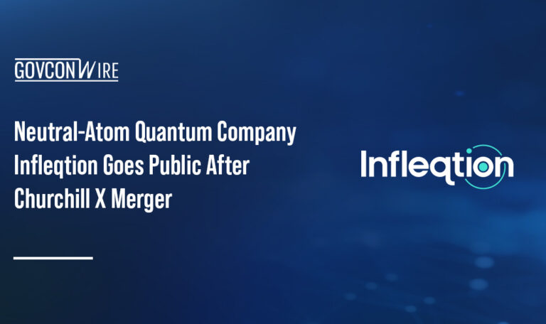 Infleqtion logo. Infleqtion became a publicly traded neutral-atom quantum tech firm following its Churchill X SPAC merger.