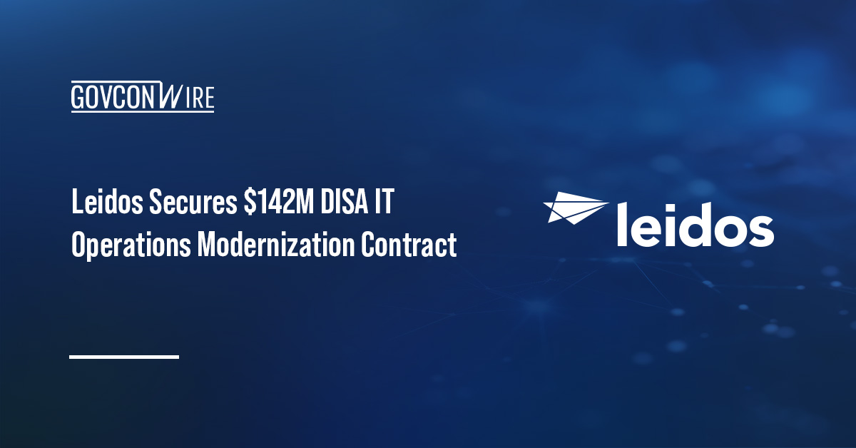 Leidos logo. DISA awarded Leidos a contract to modernize CESO's IT operations.