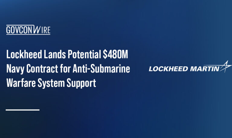 Lockheed Martin logo. Lockheed secured a U.S. Navy contract for AN/SQQ-89A(V)15 anti-submarine warfare combat system support.