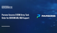 Parsons logo. Parsons secured a $125 million Army task order to provide R&D and technical support for DEVCOM ARL.