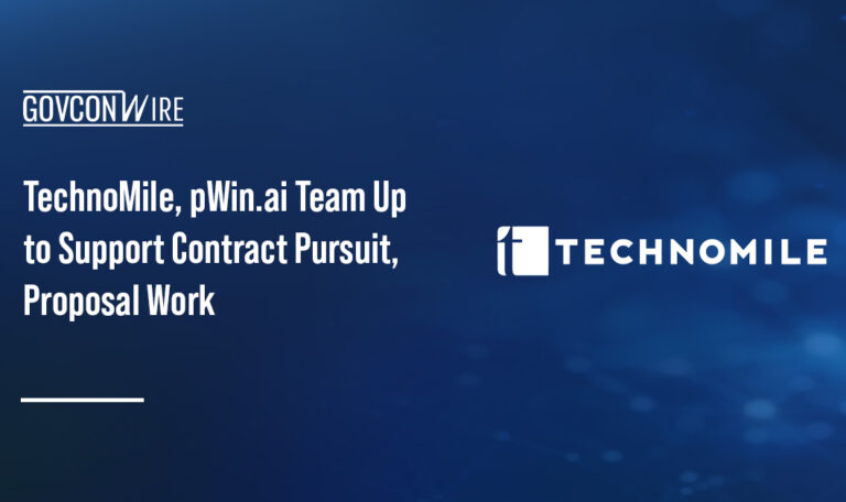 TechnoMile logo. TechnoMile will resell pWin.ai’s proposal platform.