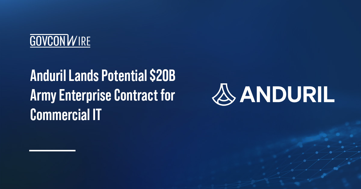 Anduril Industries logo. Anduril secured a potential 10-year, $20 billion enterprise contract from the U.S. Army.