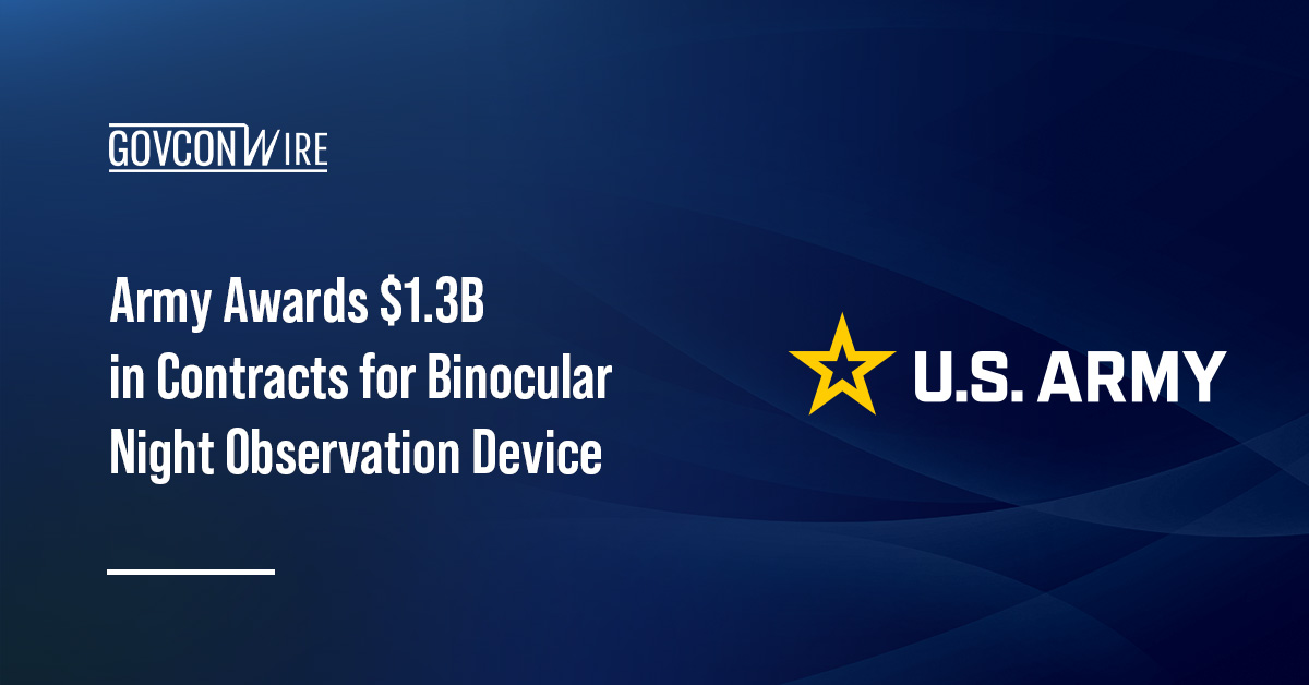 US Army logo. The US Army has awarded $1.27 billion in contracts for BiNOD.