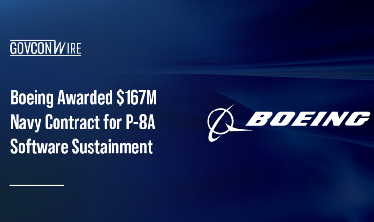 Boeing logo. Boeing has secured a $166.8 million contract to support the P-8A Poseidon fleet.