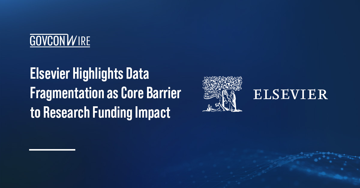 Elsevier logo. Elsevier said poor data integration is a key barrier to decision-making for funding agencies.