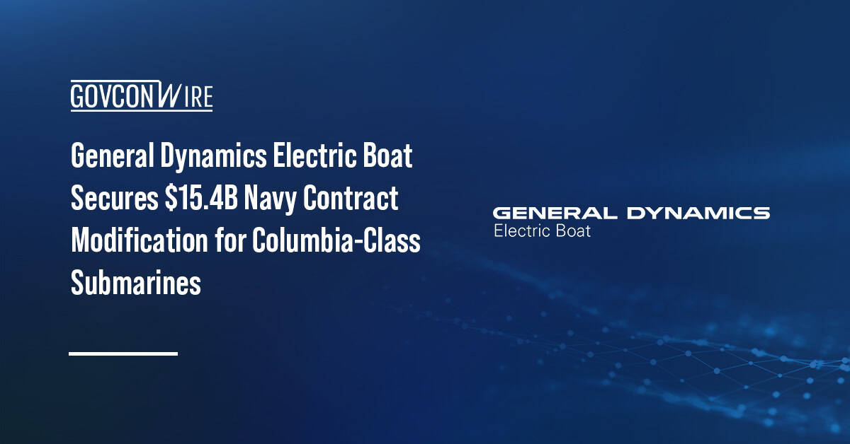 GDEB logo. The U.S. Navy awarded General Dynamics Electric Boat a contract modification for Columbia-class submarine support.
